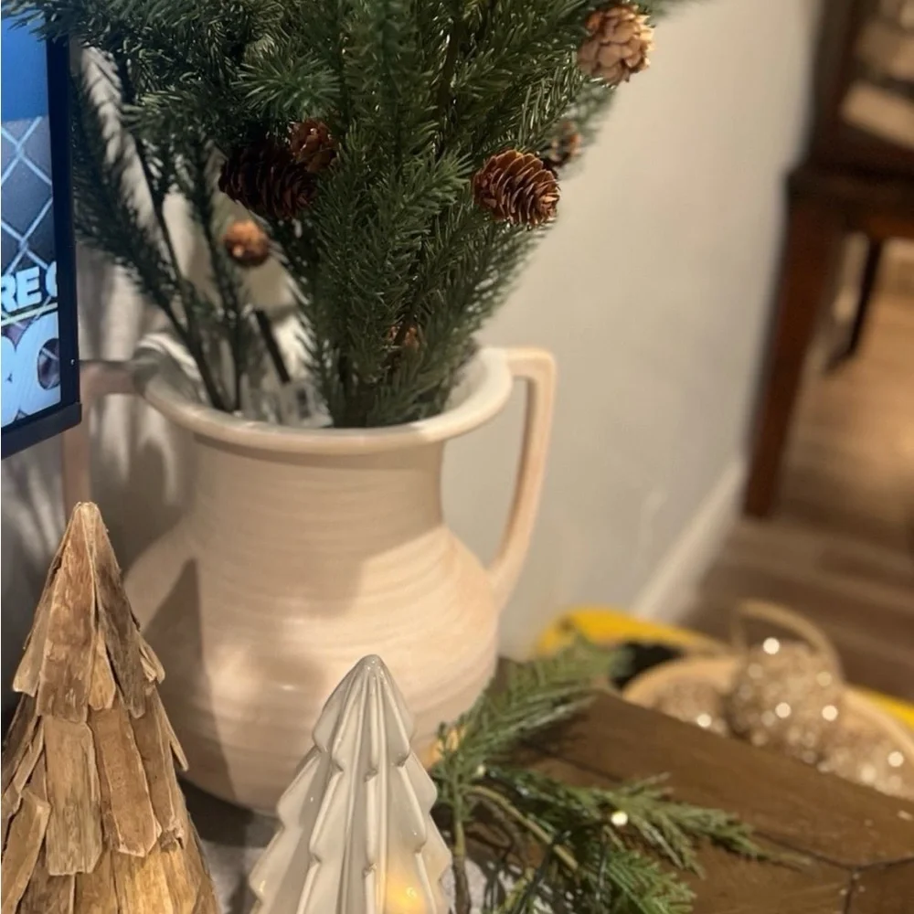3 Ceramic Decorative Trees in Cream-Threshold